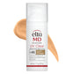 White plastic cylinder black red letters white opaque cap pump elta md clear sunscreen spf 46 tinted Dermal Essentials Medical Grade Skincare