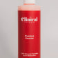 clear plastic 8oz. bottle with red label & pink benzoyl peroxide acne cleanser