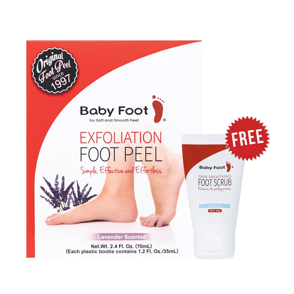 baby foot original: a foot peel with foot scrub free