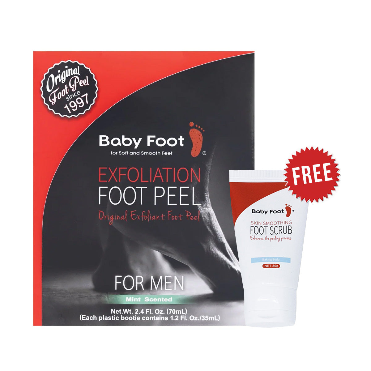 baby foot men's: a foot peel with foot scrub free