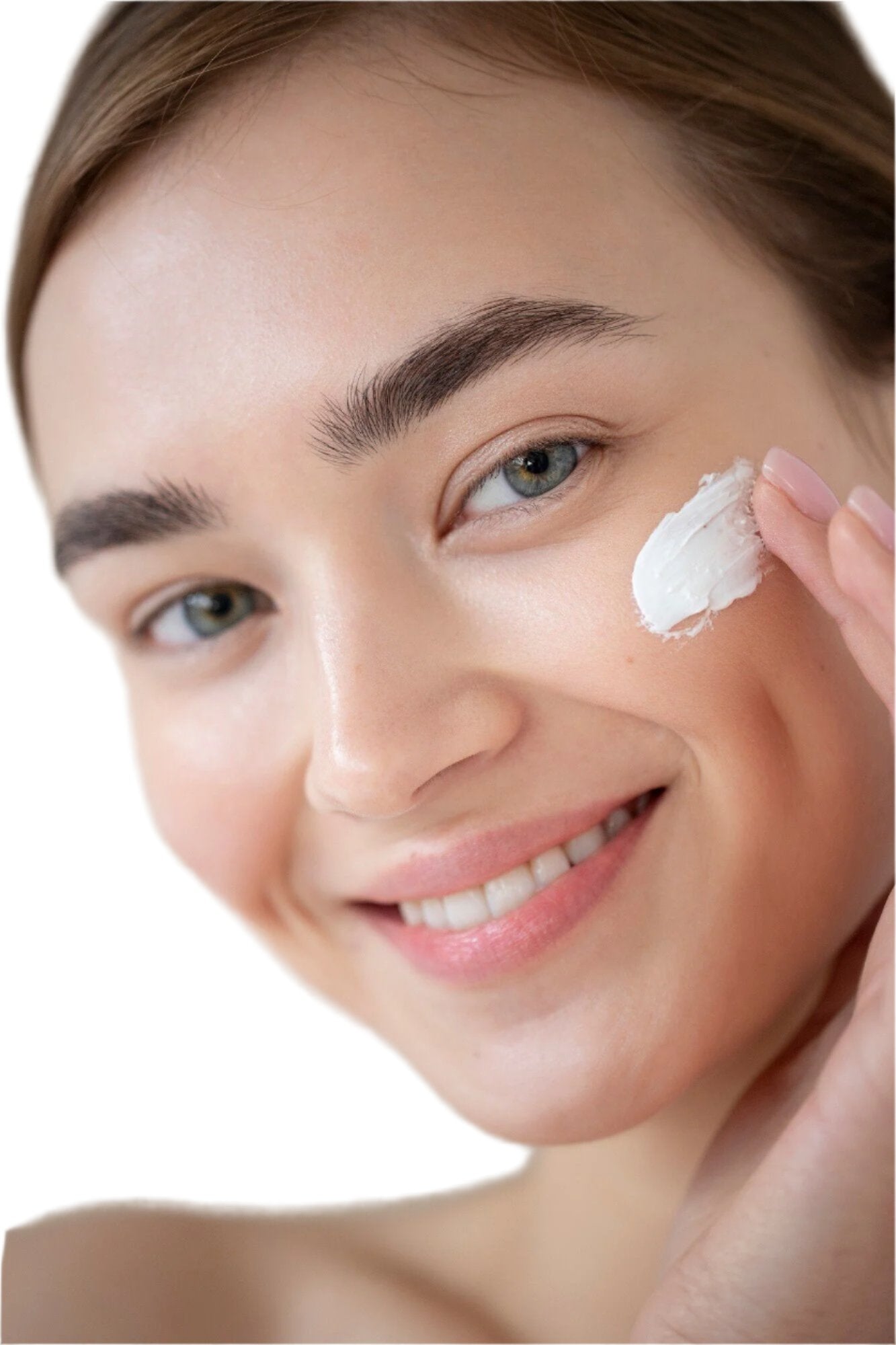 young-white-woman-applying-face-cream