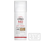 White plastic cylinder black red letters white opaque cap pump elta md clear sunscreen spf 46 tinted Dermal Essentials Medical Grade Skincare