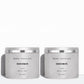 Two Silver round plastic jars silver round plastic twist lid black letters 60 acne facial treatment pads Correct acne treatment pads salicylic acid glycolic acid lactic acid Dermal Essentials Medical Grade Skincare